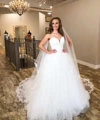 Strapless Lace Ball Gown Wedding Dresses | Tulle Bridal Gowns