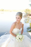 Strapless Mermaid Wedding Dresses Full Lace Popular Bride Dress without Sleeve