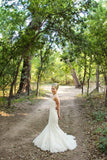 Strapless Mermaid Wedding Dresses Full Lace Popular Bride Dress without Sleeve