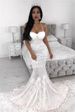 Straps Sexy Mermaid Wedding Dresses  | Lace Appliques Wedding Dress