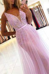 Straps V-neck Sheath Floor-length Beaded Applique Prom Dresses