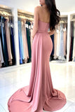 Stunning Long Classy Sleeveless Dusty Pink Formal Wears With Split Online