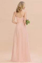 Stunning Spaghetti Straps Aline Bridesmaid Dress Sweetheart Chiffon Swing Evening Dress