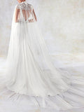 Stylish Mermaid V-Neck Wedding Dress Sexy Open Back Sleeveless Bridal Dress with Beading Sash