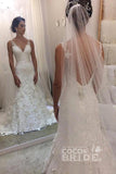 Stylish Sheath Lace Wedding Dress V-Neck Appliques Sleeveless Bridal Gowns On Sale