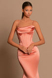 Suzhoufashion Charming Coral Spaghetti-Straps Evening Prom Dresses Mermaid Sleeveless