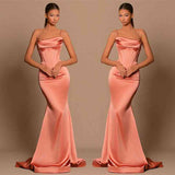 Suzhoufashion Charming Coral Spaghetti-Straps Evening Prom Dresses Mermaid Sleeveless