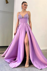 Suzhoufashion Elegant Spaghetti-Straps Split Sequins Evening Dresses