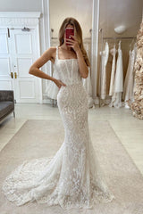 Suzhoufashion Gorgeous Mermaid Straps Sleeveless Lace Bridal Dresses Long On Sale