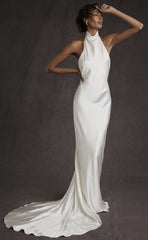 Suzhoufashion Modern Backless High Neck Mermaid Wedding Dress On Sale