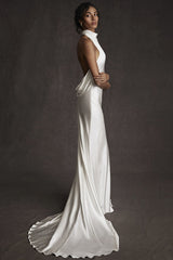 Suzhoufashion Modern Backless High Neck Mermaid Wedding Dress On Sale