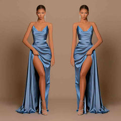 Suzhoufashion New Arrival Dusty Blue Sweetheart Evening Prom Dresses Mermaid Slit Long On Sale