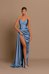 Suzhoufashion New Arrival Dusty Blue Sweetheart Evening Prom Dresses Mermaid Slit Long On Sale