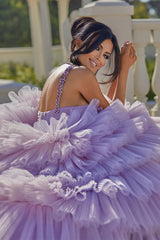 Suzhoufashion Princess Lilac Straps Ruffles Sleeveless Evening Dresses