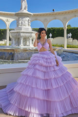 Suzhoufashion Princess Lilac Straps Ruffles Sleeveless Evening Dresses