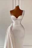 Suzhoufashion Stunning Ivory One-Shoulder Sweetheart Sleeveless Wedding Dresses With Beads