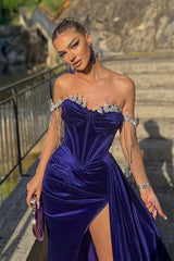 Suzhoufashion Unique Off-the-shoulder Split Mermaid Evening Dresses