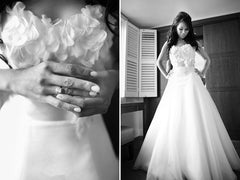 Sweetheart A-Line Wedding Dress with Flowers Pure White Bridal Gown