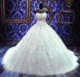 Sweetheart Beading Lace-Up Princess Dress Gorgeous Ball Gown Wedding Gown