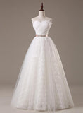 Sweetheart Lace Sash Wedding Dresses Lace-Up Bowknot Sleeveless  Bridal Gowns