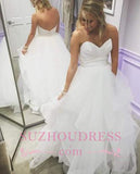 Sweetheart Long Tiered Ruffles Summer A-Line Empire Wedding Dresses