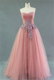 Sweetheart Ruffles Appliques Cute Evening Dresses Elegant Floor Length Prom Dresses