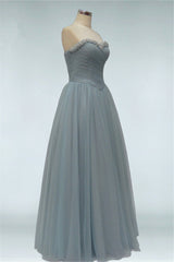 Tulle Rhinestone Rulles Prom Dresses Sweetheart Tiered Strapless Evening Dresses