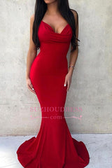 V-neck Mermaid Floor-Length Excellent Evening Dresses