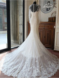 Vintage Long Sleeve Mermaid Tulle Bridal Gown New Arrival Court Train Wedding Dresses