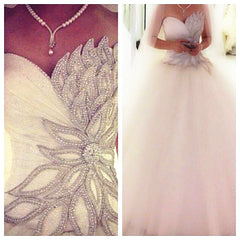 White Crystal Attractive Bridal Dresses Sexy Luxurious Stunning Ball Gowns