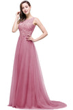 MISSHOW offers A-line Court Train Tulle Evening Dress with Appliques at a cheap price from Same as Picture,Pearl Pink,Dusty Rose,Red,Burgundy,Dark Navy,Black,Silver, Tulle to A-line Floor-length hem. Stunning yet affordable Sleeveless Prom Dresses,Evening Dresses,Bridesmaid Dresses,Quinceanera dresses.