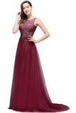 MISSHOW offers A-line Court Train Tulle Evening Dress with Appliques at a cheap price from Same as Picture,Pearl Pink,Dusty Rose,Red,Burgundy,Dark Navy,Black,Silver, Tulle to A-line Floor-length hem. Stunning yet affordable Sleeveless Prom Dresses,Evening Dresses,Bridesmaid Dresses,Quinceanera dresses.