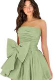 Amazing Sleeveless Pleats Short Homecoming Dresses with Bow