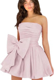 Amazing Sleeveless Pleats Short Homecoming Dresses with Bow