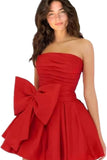 Amazing Sleeveless Pleats Short Homecoming Dresses with Bow