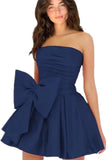 Amazing Sleeveless Pleats Short Homecoming Dresses with Bow