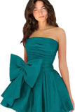 Amazing Sleeveless Pleats Short Homecoming Dresses with Bow