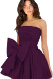 Amazing Sleeveless Pleats Short Homecoming Dresses with Bow