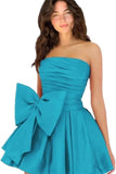 Amazing Sleeveless Pleats Short Homecoming Dresses with Bow