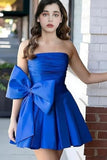 Amazing Sleeveless Pleats Short Homecoming Dresses with Bow