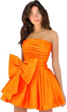 Amazing Sleeveless Pleats Short Homecoming Dresses with Bow