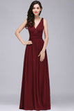 Chiffon V-Neck Floor-length A-line Formal Dresses