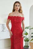 Gorgeous Off-the-Shoulder Lace Evening Dress Mermaid Long