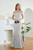 Gorgeous Off-the-Shoulder Lace Evening Dress Mermaid Long