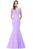 Gorgeous Off-the-Shoulder Lace Evening Dress Mermaid Long