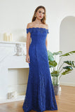 Gorgeous Off-the-Shoulder Lace Evening Dress Mermaid Long