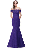 Gorgeous Off-the-Shoulder Lace Evening Dress Mermaid Long