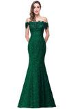 Gorgeous Off-the-Shoulder Lace Evening Dress Mermaid Long