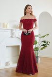 Gorgeous Off-the-Shoulder Lace Evening Dress Mermaid Long