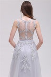 Gorgeous Knee-Length Sleeveless Tulle Prom Dress With Lace Appliques